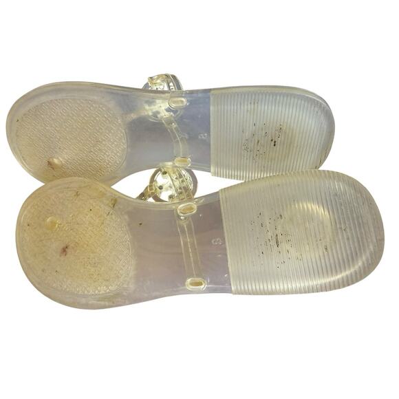 Tory Burch Yellow Clear Jelly Miller Sandals Size 8 Logo Thong Flip Flops - Picture 6 of 6